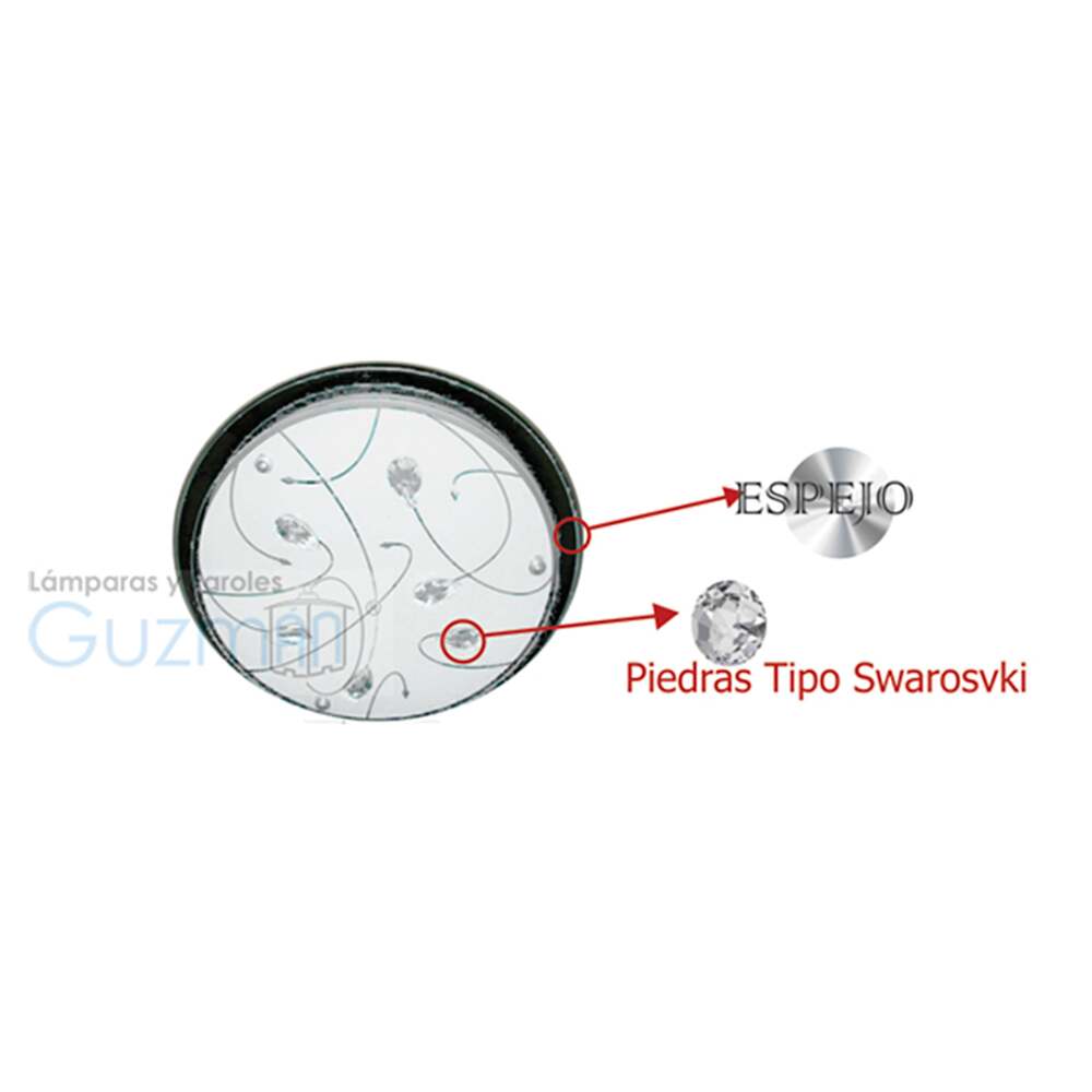 PLAFON ALMENDRA REDONDO CHICO 2 LUCES SIN FOCO MCA GUZMAN