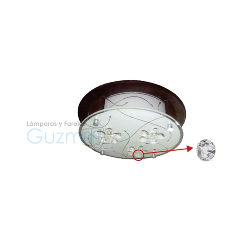 PLAFON REDONDO GRANDE BASE CHOCOLATE 2 LUCES SIN FOCO MCA GUZMAN