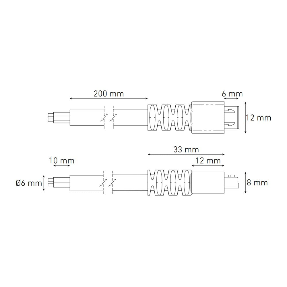 CABLE DE ALIMENTACION HORIZONTAL 200MM. BLANCO ELECTROMAG