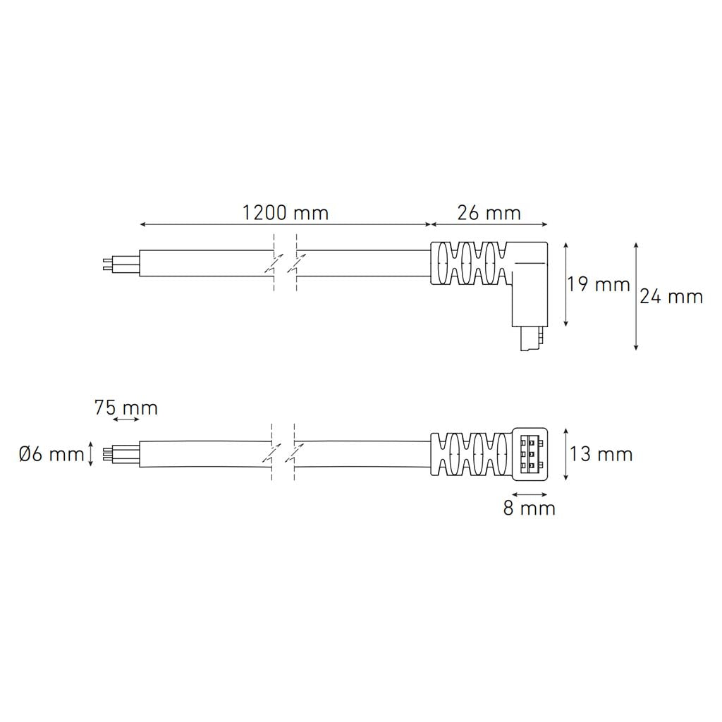 CABLE DE ALIMENTACION VERTICAL 2000MM. BLANCO ELECTROMAG