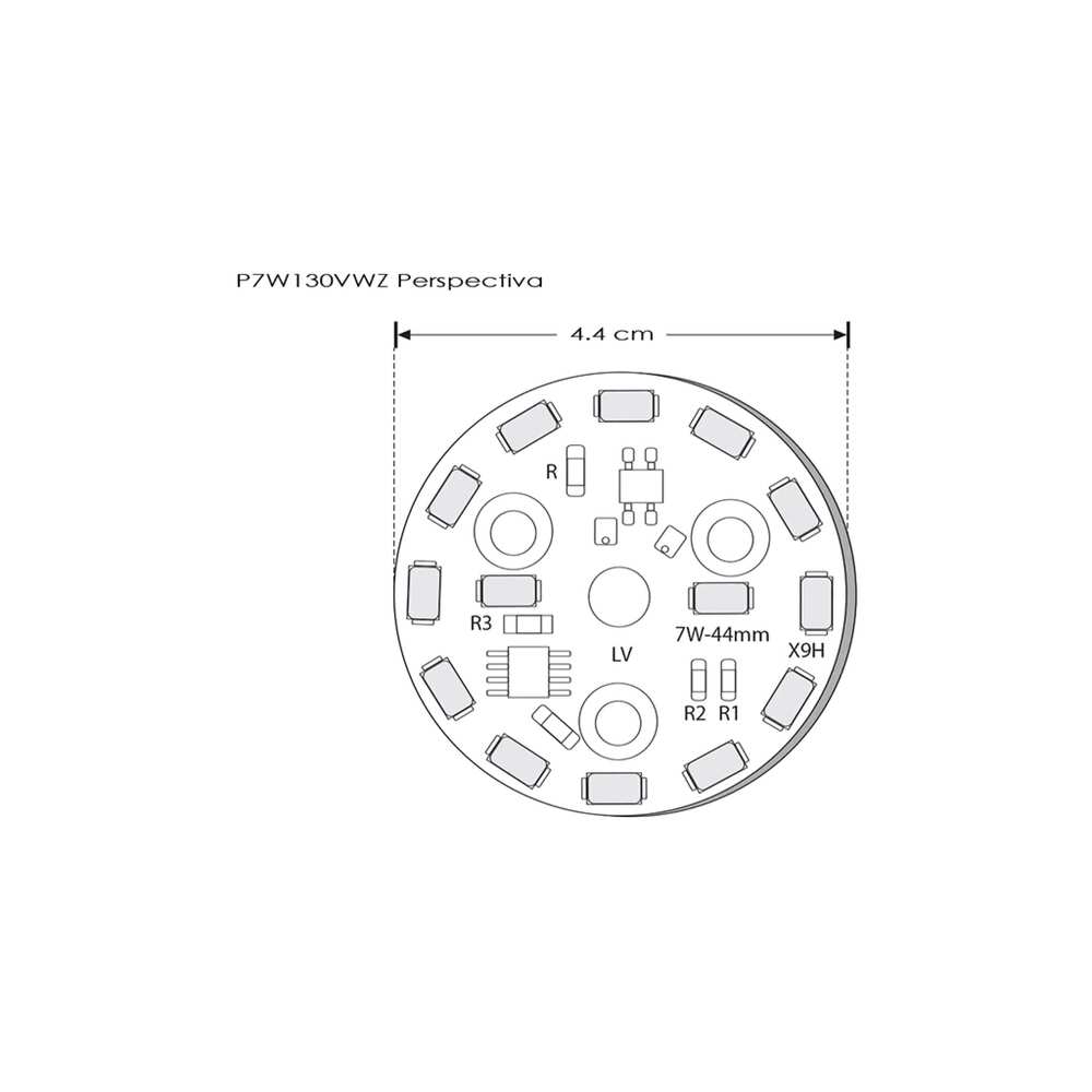 LAMPARA T/PASTILLA REDONDO LED 7W BLANCO CALIDO 120 130V IP20 ILUMILEDS