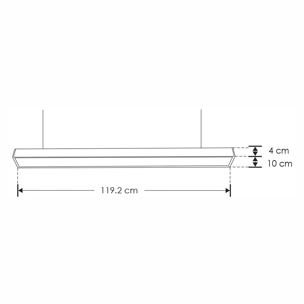 LUMINARIO COLGANTE RECTANGULAR LED NEGRO 48W 120 BLANCO CALIDO INCLUYE SOPORTES 85-265V IP20 ILUMILEDS