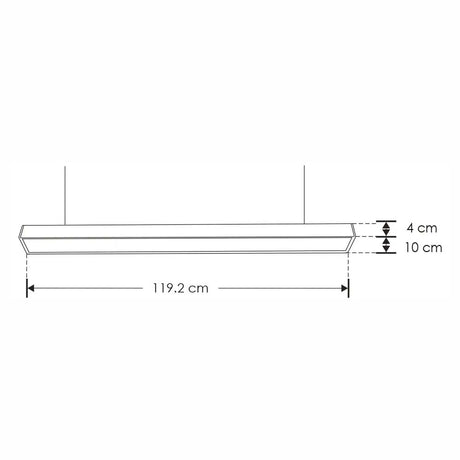 LUMINARIO COLGANTE RECTANGULAR LED NEGRO 48W 120 BLANCO CALIDO INCLUYE SOPORTES 85-265V IP20 ILUMILEDS
