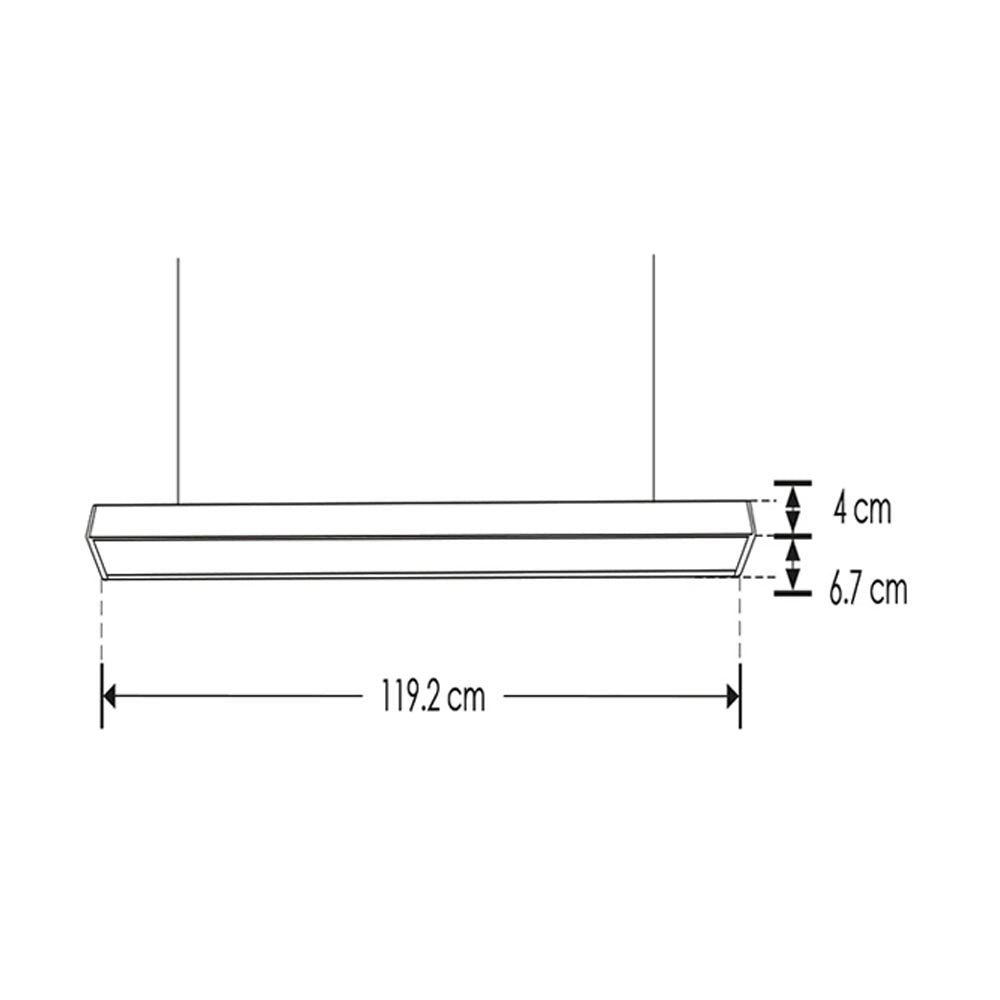 LUMINARIO COLGANTE RECTANGULAR LED NEGRO 36W 120 BLANCO CALIDO INCLUYE SOPORTES 85-265V IP20 ILUMILEDS