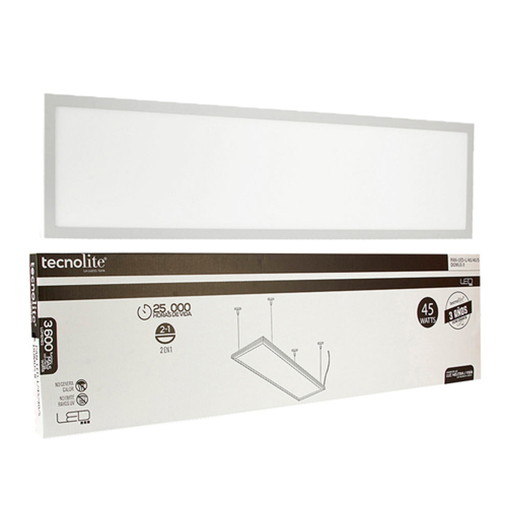 PANEL LED DOMUS II TECNOLITE PARA SUSPENDER O EMPOTRAR 45W LUZ BLANCA NEUTRA LED INTEGRADO *** OFRECER 89378 ***