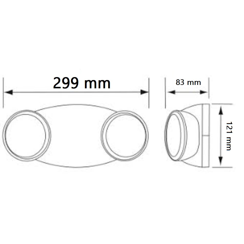 LUMINARIO LED EMERGENCIA PACO 2X0.92W/120-277V. MONTAJE UNIVERSAL BEGHELLI
