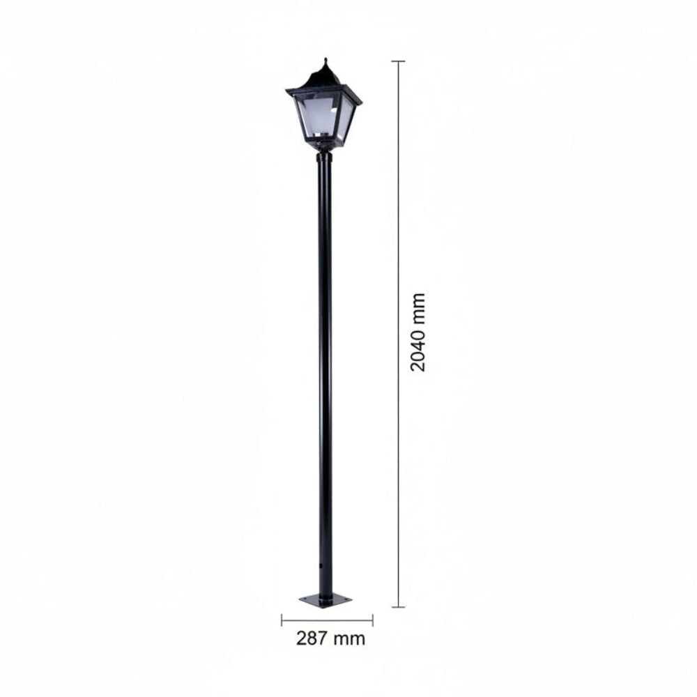 POSTE FAROL ACERO NEGRO 60W E27(NO INCLUIDA) IP54 CALUX