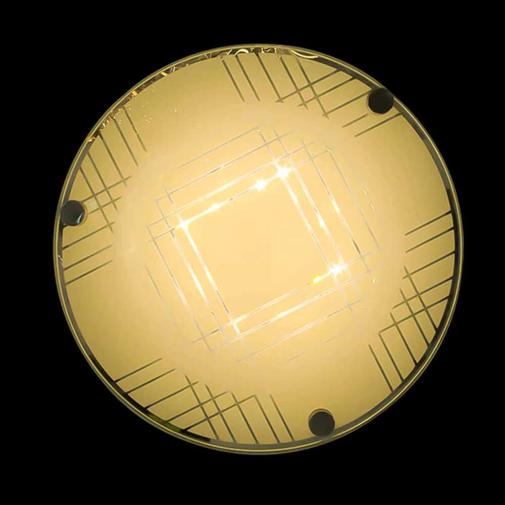 PLAFON CON PLACA LED 3TONOS LUZ BLANCA CALIDA Y NEUTRA/PANTALLAS DE CRISTAL DECORADO. PLC-526-008 STAR 008