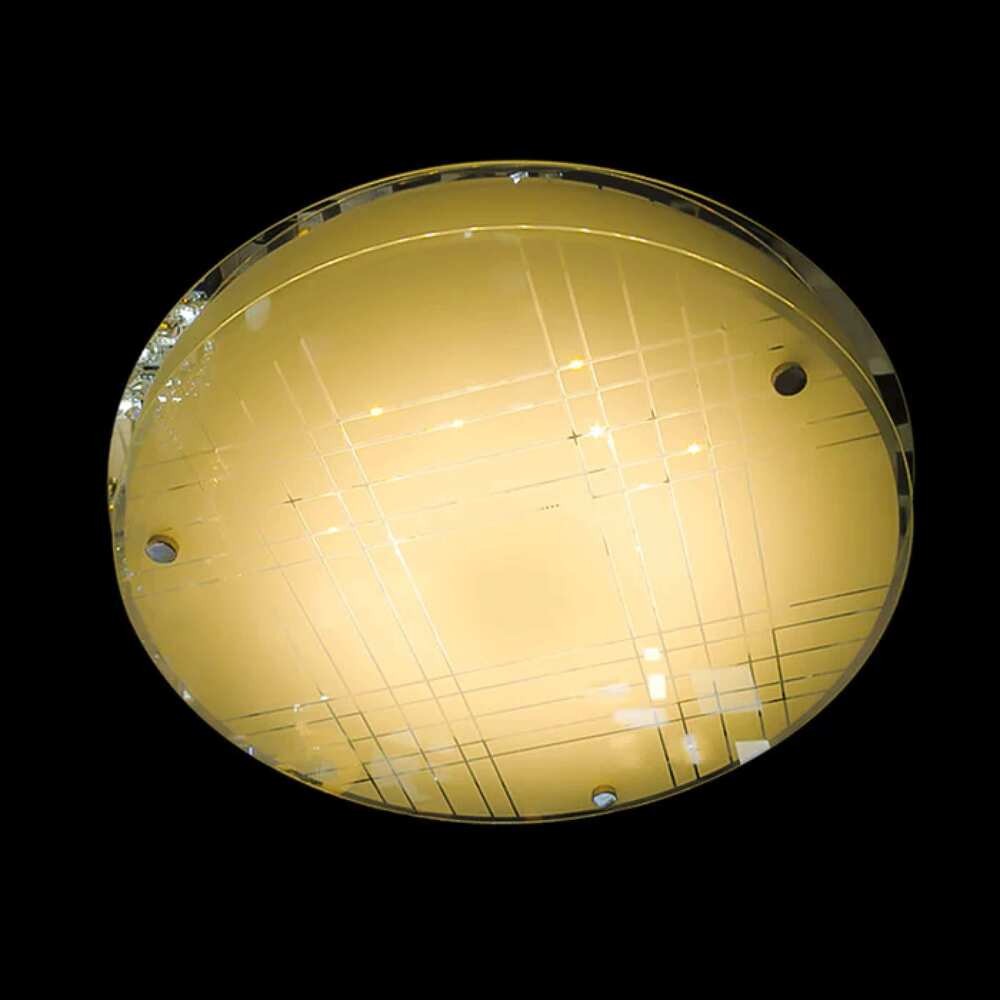 PLAFON CON PLACA LED 3TONOS LUZ BLANCA CALIDA Y NEUTRA/PANTALLAS DE CRISTAL DECORADO. PLC-526-008 STAR 008