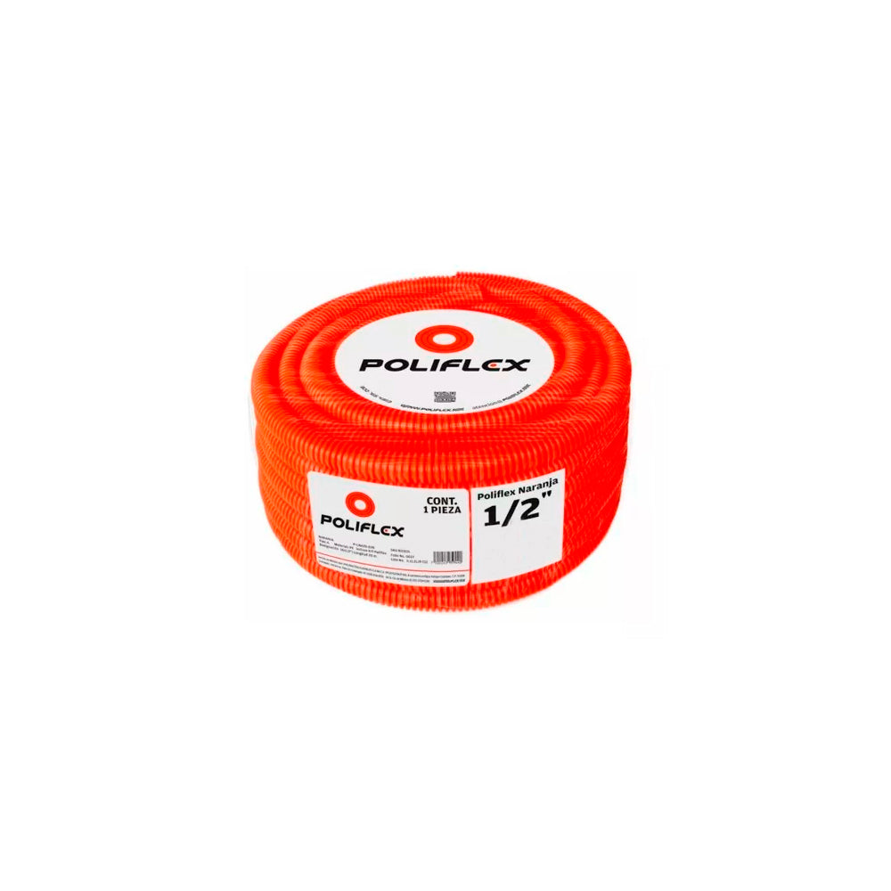 POLIFLEX NARANJA 1/2" P-LNA20-100 *** EXCLUSIVO ROLLO 100MTS***