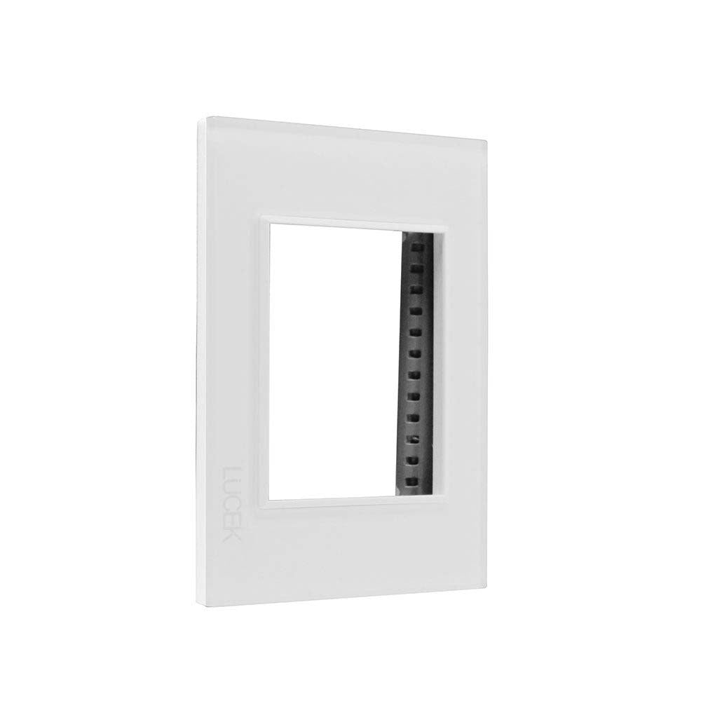 PLACA METALICA DE 3 MODULOS BLANCO LUCEK CRISTAL