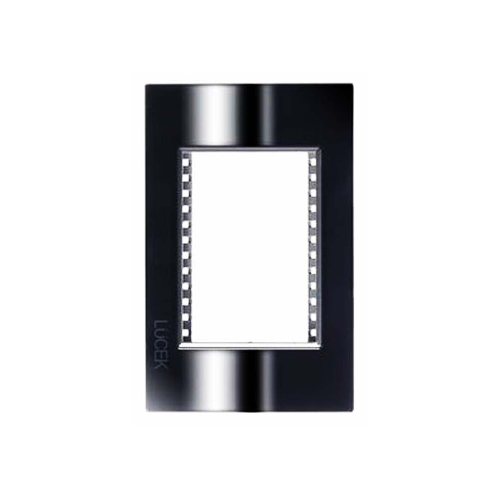 PLACA METALICA DE 3 MODULOS ESPEJO NEGRO LUCEK CRISTAL