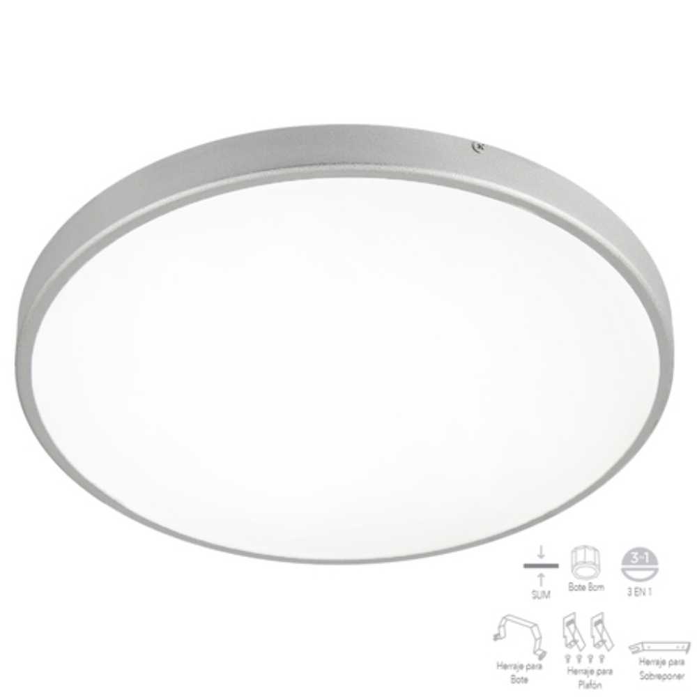 LÁMPARA DE INTERIOR LED IBIZA I TECNOLITE SOBREPONER EMPOTRABLE BOTE INTEGRAL 12W LUZ DE DÍA