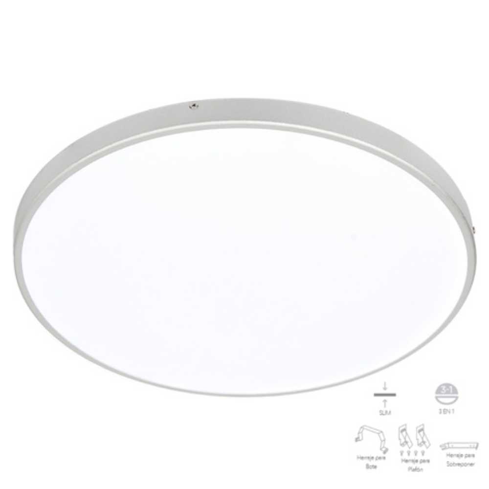 LÁMPARA DE INTERIOR LED IBIZA II TECNOLITE SOBREPONER EMPOTRABLE BOTE INTEGRAL 15W LUZ DE DÍA
