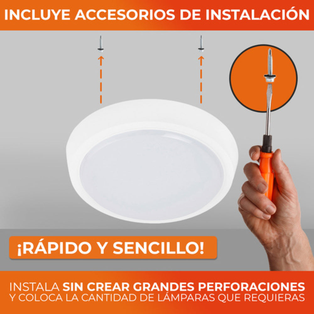 LÁMPARA DE INTERIOR LED TECNOLITE PADANG PARA SOBREPONER 10W LUZ DE DÍA