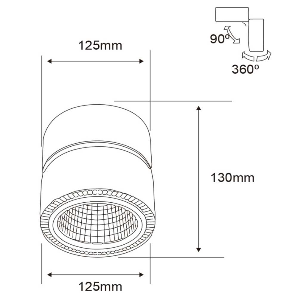 LÁMPARA DE INTERIOR LED TECNOLITE PRAIA PARA SOBREPONER 24W LUZ SUAVE CÁLIDA DIRIGIBLE***HAE2025***