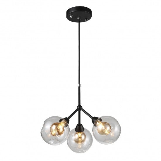 LUMINARIO COLGANTE BRANCHE NEGRO 3 LUCES DE 4W MAX 12W W450-H1200 G9 127V QUOR *** HA. LUMI ***