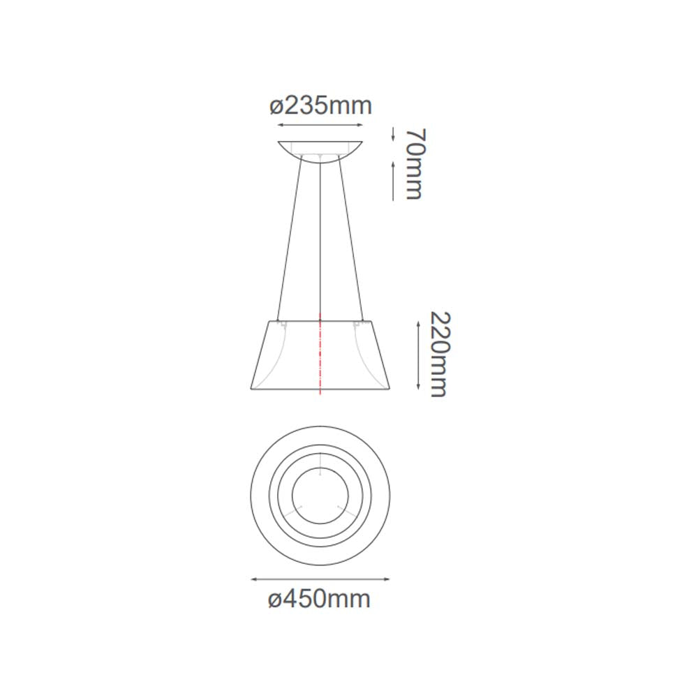 LUM COLGANTE LED THEO BLANCO CON DORADO 30W 3000K QUOR *** HA. LUMI ***