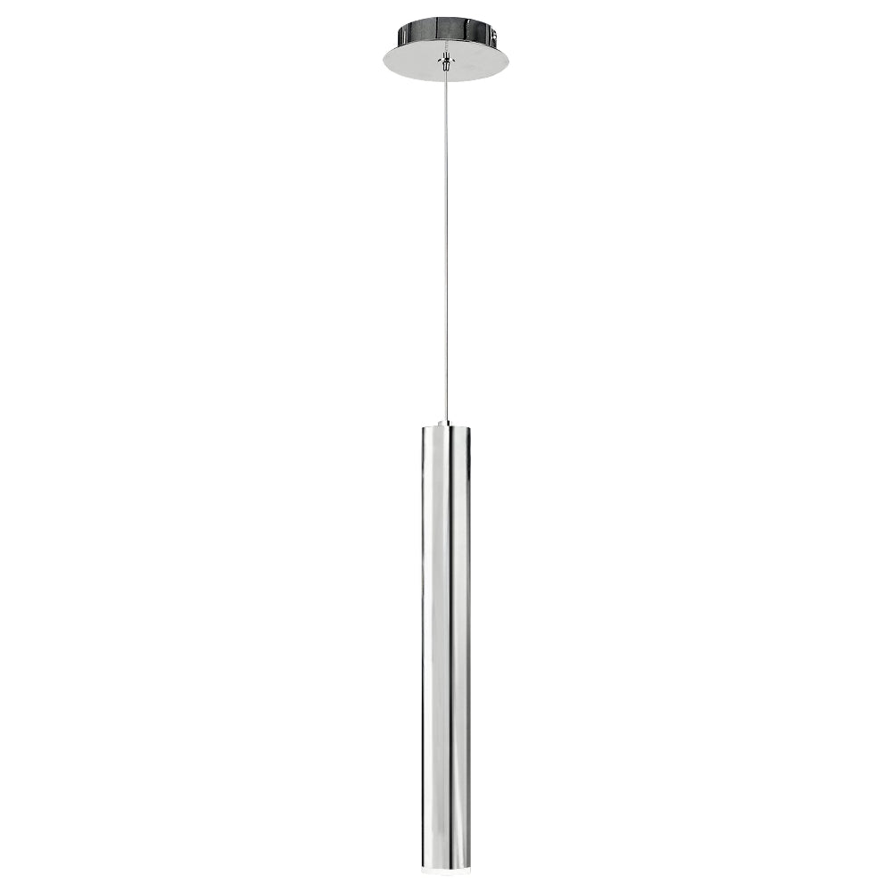 LUM COLGANTE CILINDRO 1 LUZ MINHA PENDANT D60XH600MM 1XGU10 (NO INCLUIDO) CROMO QUOR