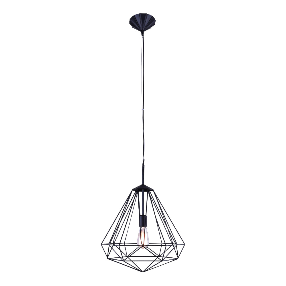 LUMINARIO COLGANTE DALI NEGRO 1X60W D430XH460 E26 127V QUOR *** HA. LUMI ***