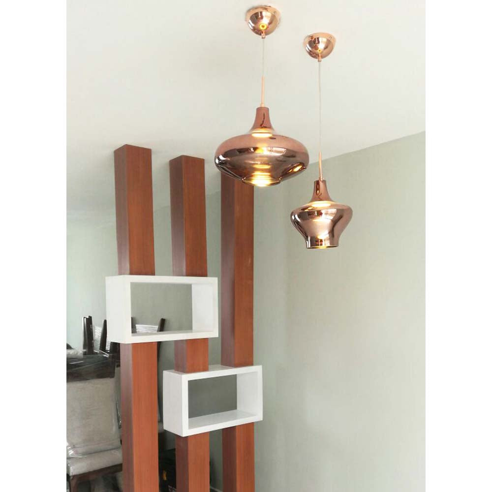 LUM COLGANTE LED VIENA CRISTAL COBRE 5W 20.5X28.5 CM 3000K QUOR *** HA. LUMI ***
