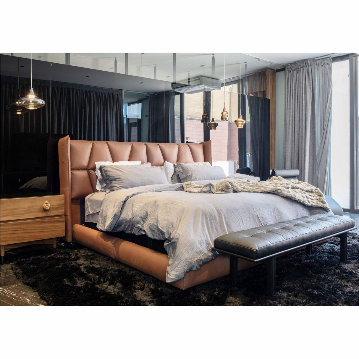 LUM COLGANTE LED VIENA CRISTAL HUMO 135X215 CM 5W 3000K QUOR *** HA. LUMI ***