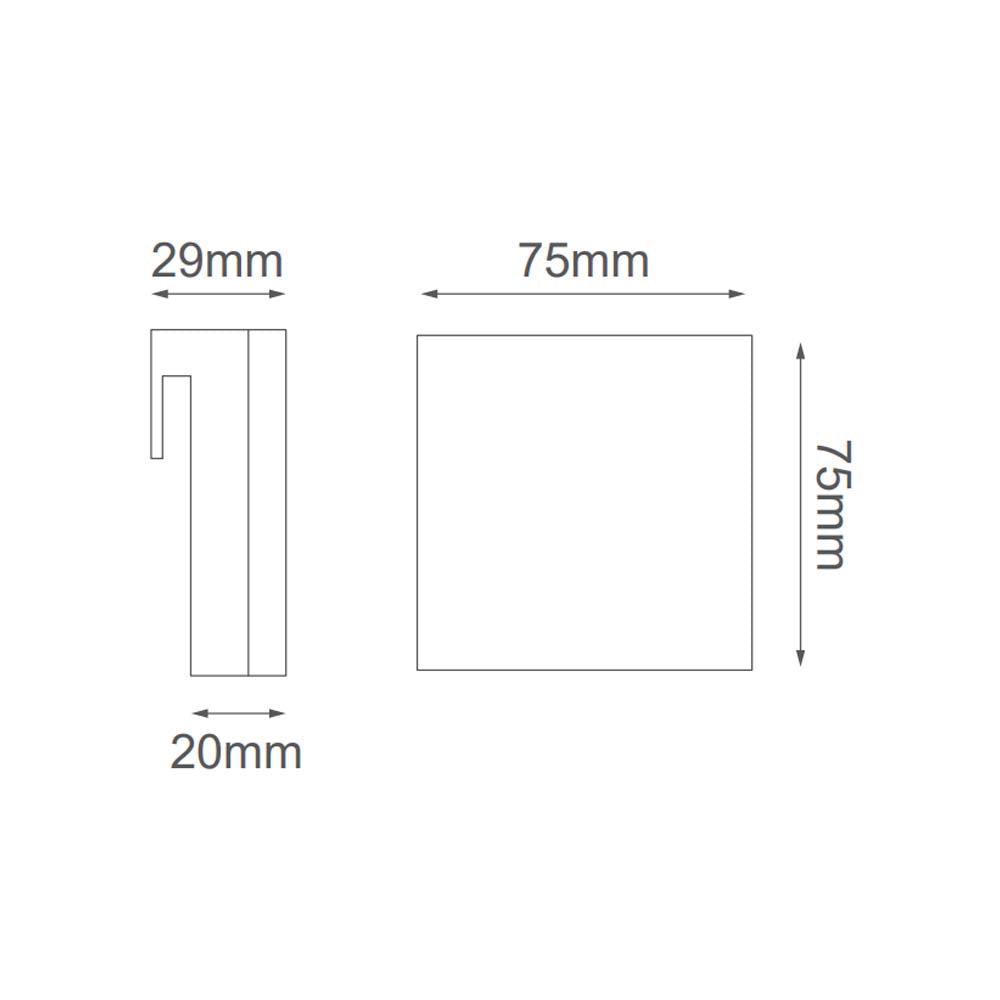 LUM LED CUADRADO CLEO VANITY "SOBRE ESPEJO" 5W 127V IP44 3000K CROMO *** HA. LUMI ***