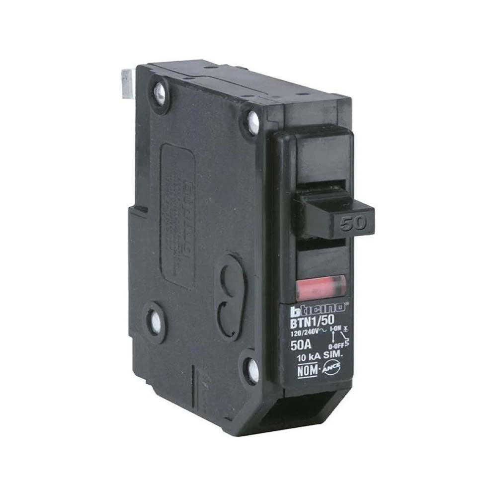 ITM 1X50A 120/240V 10KA ENCHUFABLE BTPLUG BTICINO BTN1/50 *** OFRECER QO150 O MX:D150EE ***