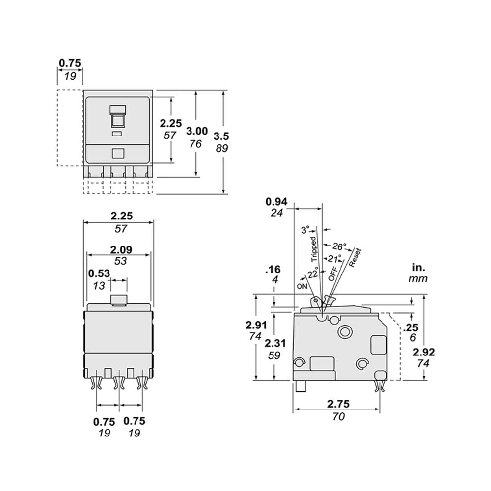 INTERRUPTOR TERMOMAGNETICO QO310 3X10A ENCHUFABLE 10KA 120-240V SCHNEIDER ELECTRIC *** OFRECER BTN3/10 ***