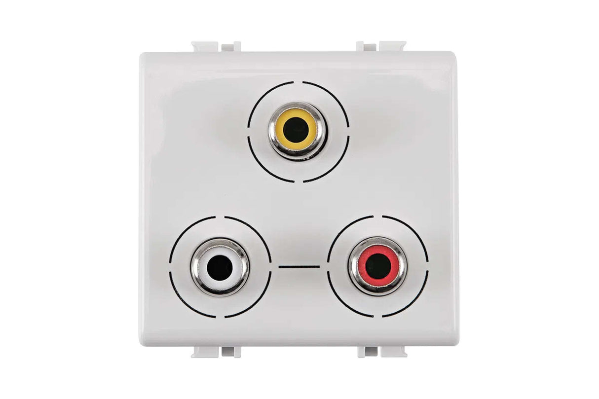 CONECTOR RCA BTICINO 3 CANALES 2 AUDIO Y 1 VIDEO 2 MÓDULO QZ4283 ***HAE 2023***