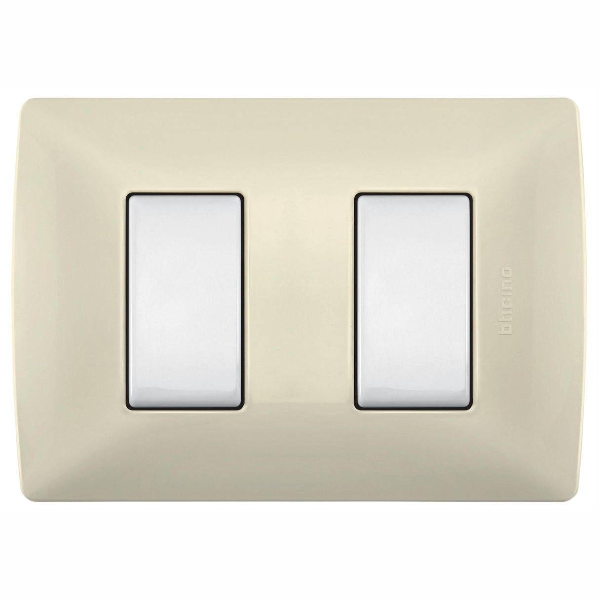 PLACA DE RESINA BTICINO CON CHASIS MARFIL 2 MÓDULOS QZ4803M2MA ***HAE 2023***