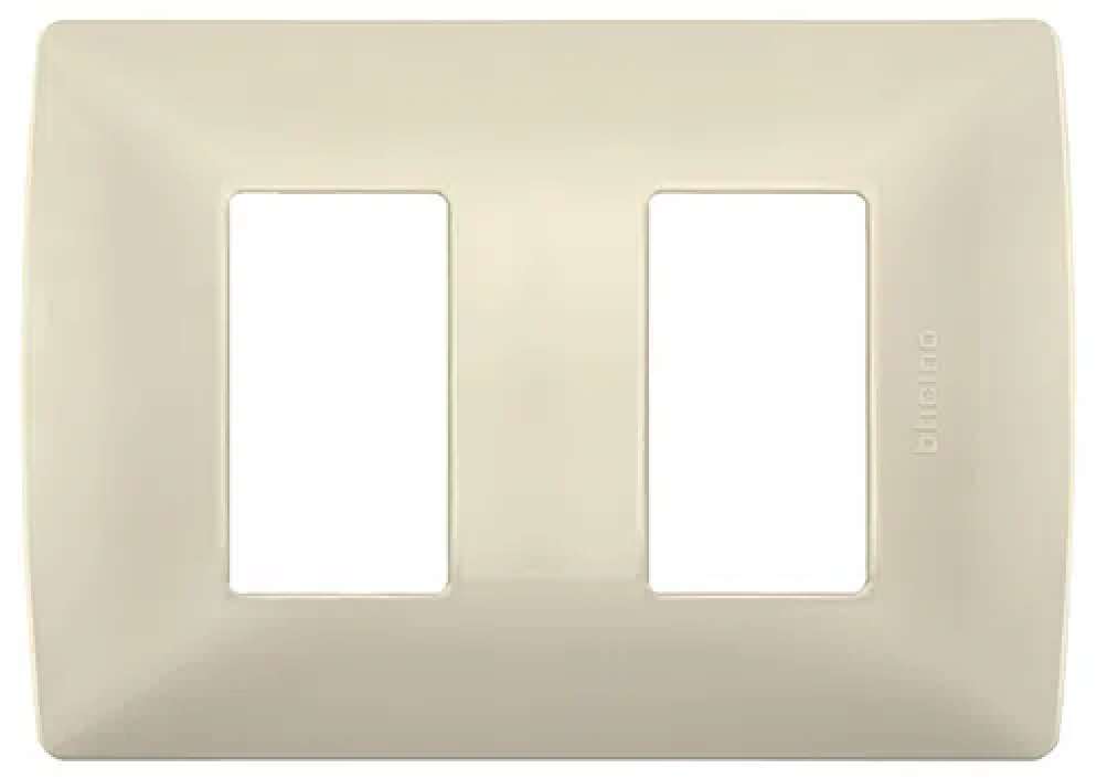 PLACA DE RESINA BTICINO CON CHASIS MARFIL 2 MÓDULOS QZ4803M2MA ***HAE 2023***