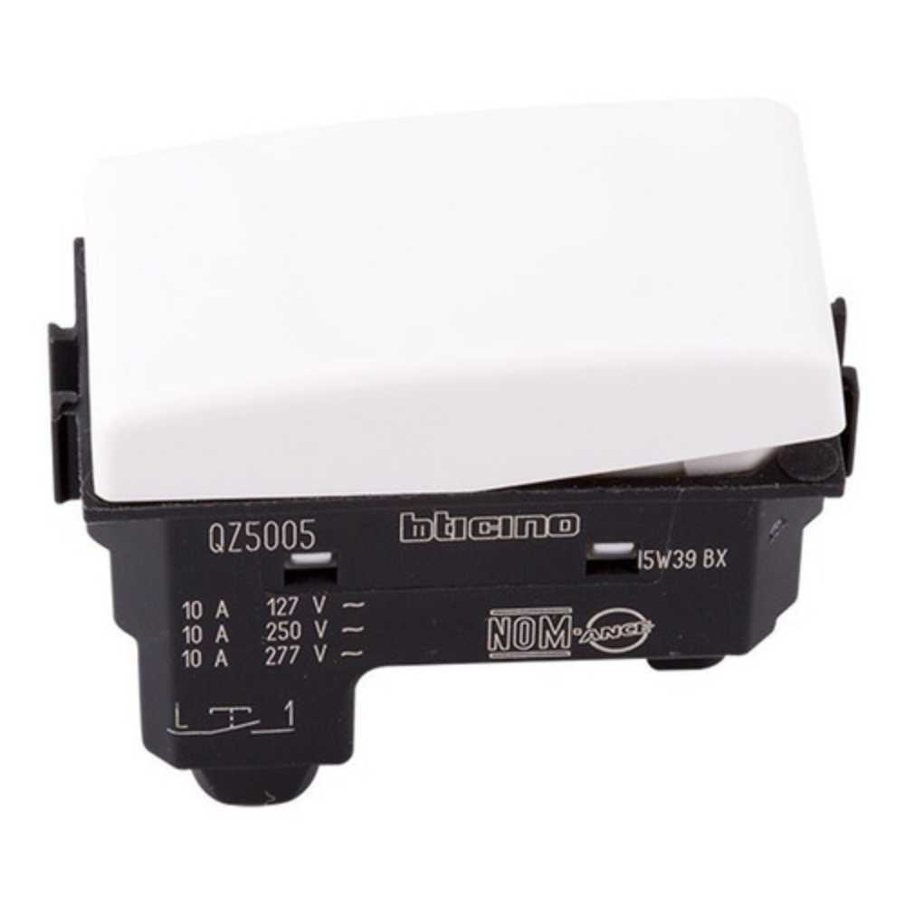 PULSADOR NA BTICINO 10A 127-277V 1 MÓDULO QZ5005