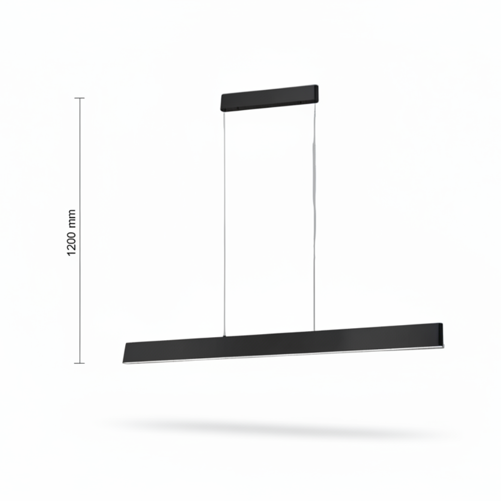 COLGANTE BARRA LINEAL LED NEGRO 1.20 METROS 4000K BCO NEUTRO 1.2 METROS CABLES 110-220V