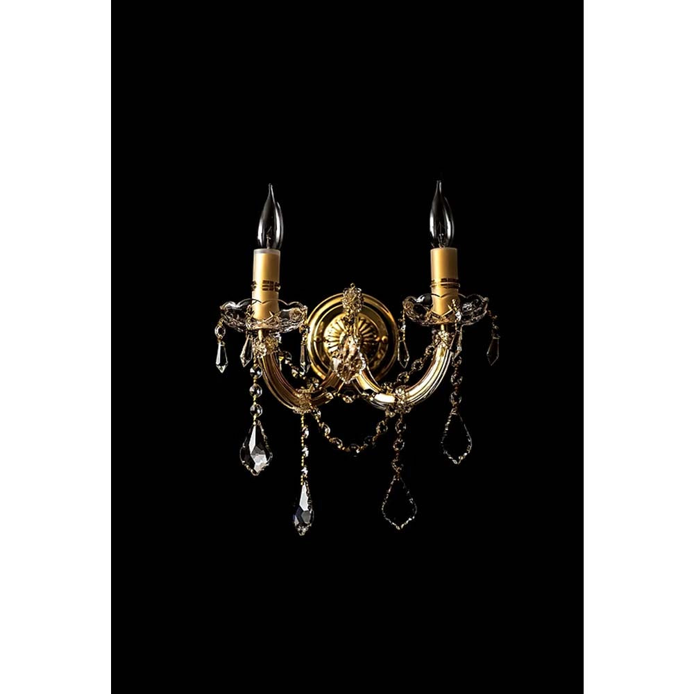 ARBOTANTE LUJO TIPO CANDIL GOLD 2 LUCES E12 (NO INCLUIDOS) GAMALUX *** HA. LUMI ***