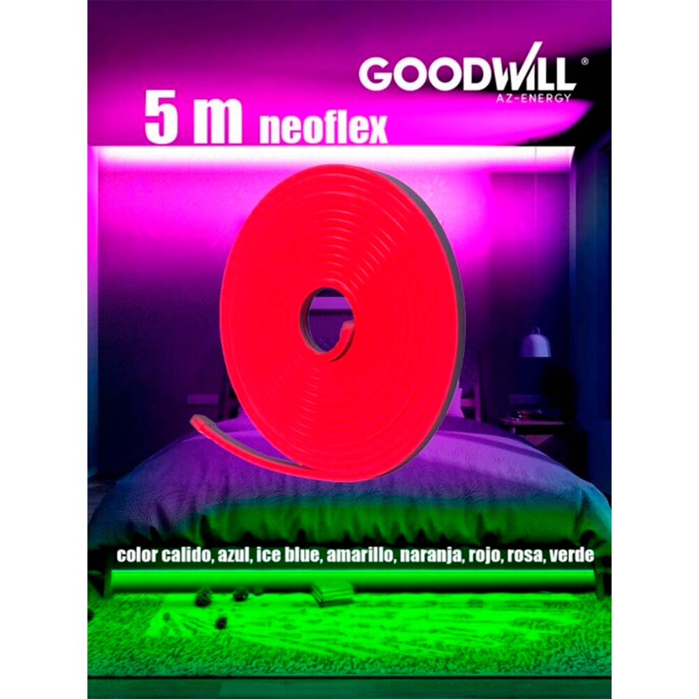 TIRA NEOFLEX ROJA DC-12V 5MTS GOODWILL *** HAE ***
