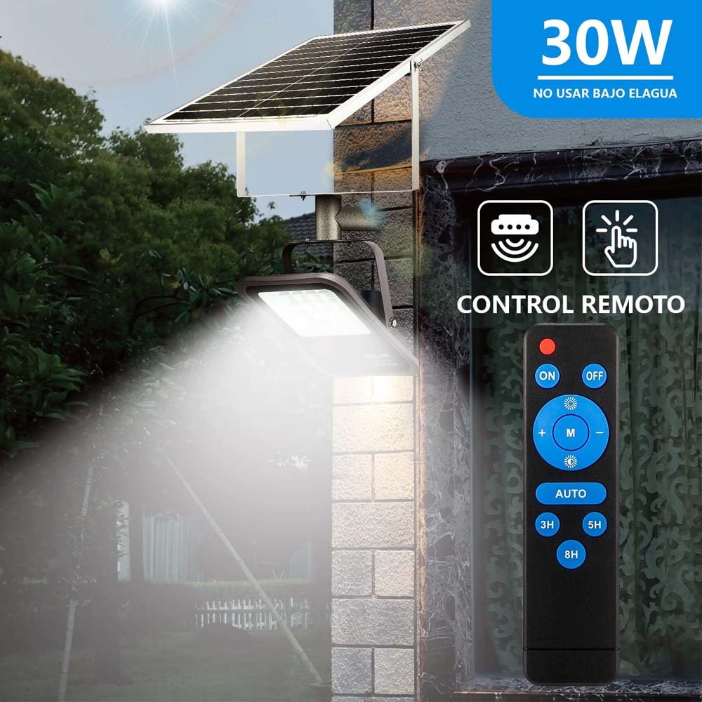 RFLECOTR LED CON PANEL SOLAR DE 30W COLOR NEGRO RW02W30 MEGALUZ ***SIN T.E.***