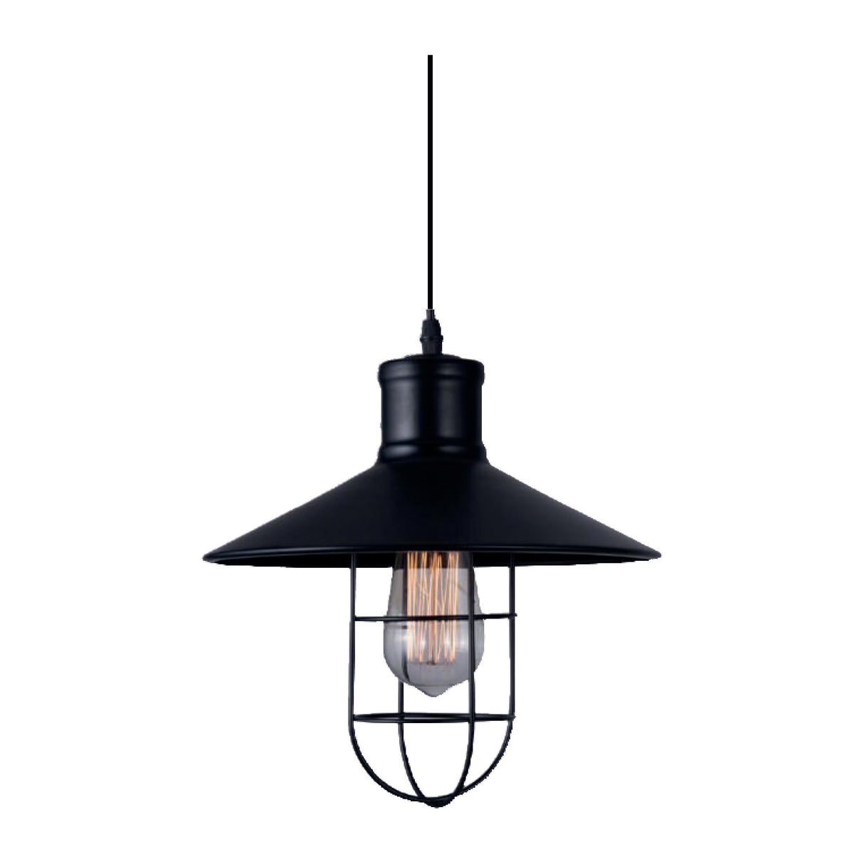 LUMINARIO COLGANTE RETRO SD-10/N 1 LUZ E26 130V 60W MAX NEGRO SAGLITE DECO *** HA. LUMI ***