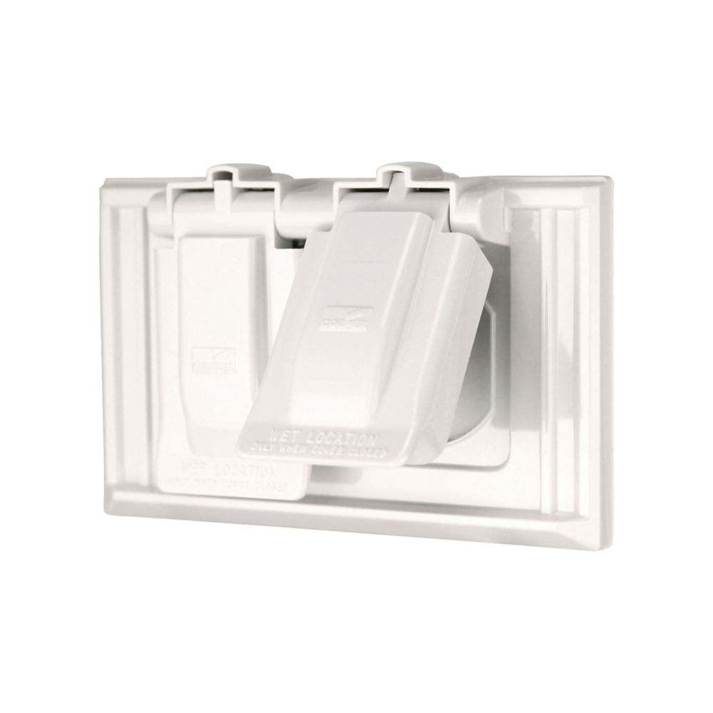 TAPA CON CERRADO AUTOMATICO 1 MOD GRIS RECEPTACULO DUPLEX DISPOSITIVO COMBINABLE HORIZONTAL 2 ENTRADAS