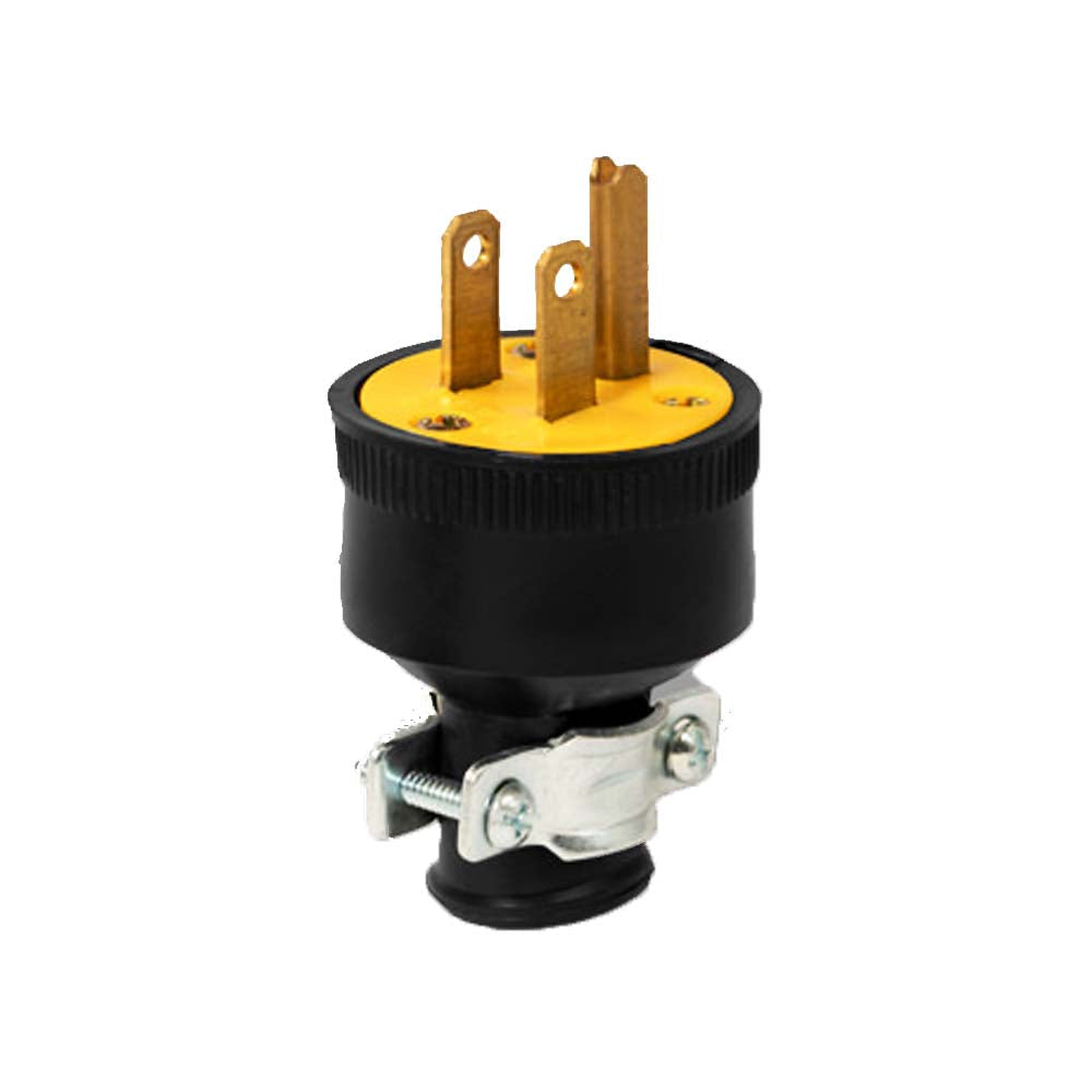 CLAVIJA HULE CON ABRAZADERA ENTRADA RECTA NEGRA 2F-3H 15A/125V MCA SUPPLIER *** OFRECER 46207 O 1709-BOX O LEV103***