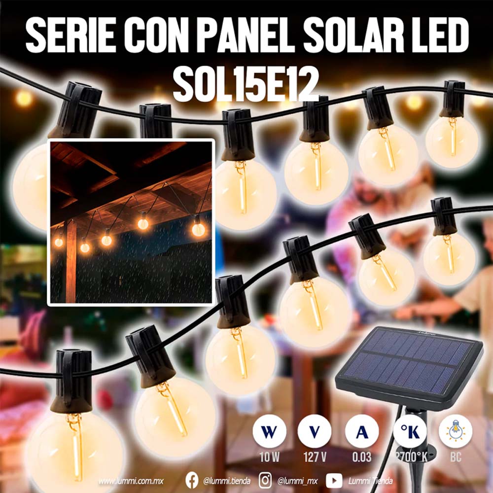 SERIEC/PANEL SOLAR 9.1M .03W 15LAMPARA G40