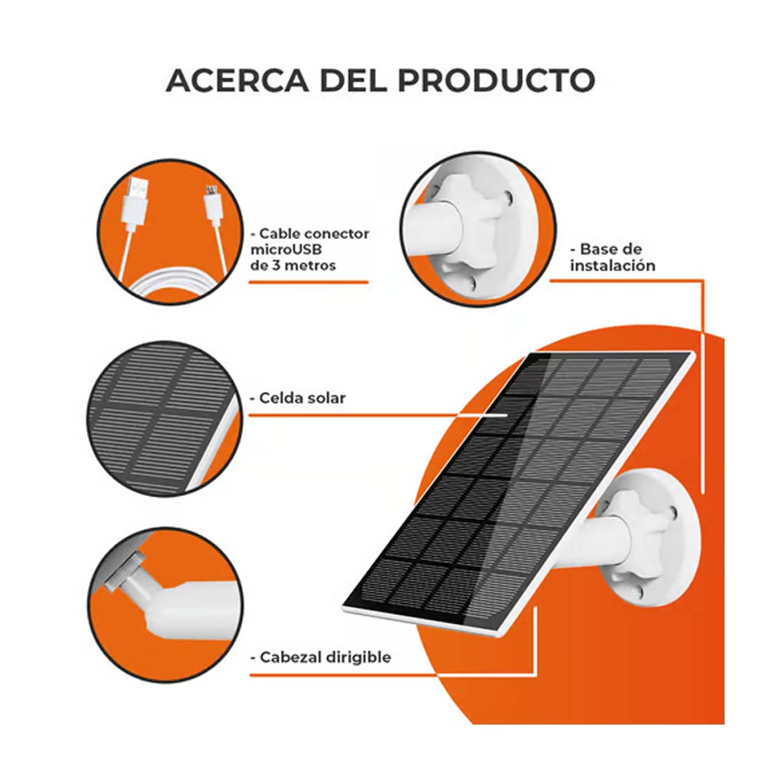 PANEL SOLAR 3W 5.3 V CC USB 3M BCO/NGO