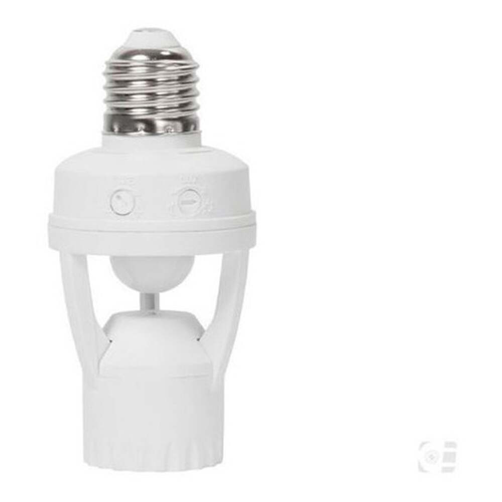 PORTALAMPARA CON SENSOR DE MOV Y FOTOCELDA 360 BLANCO