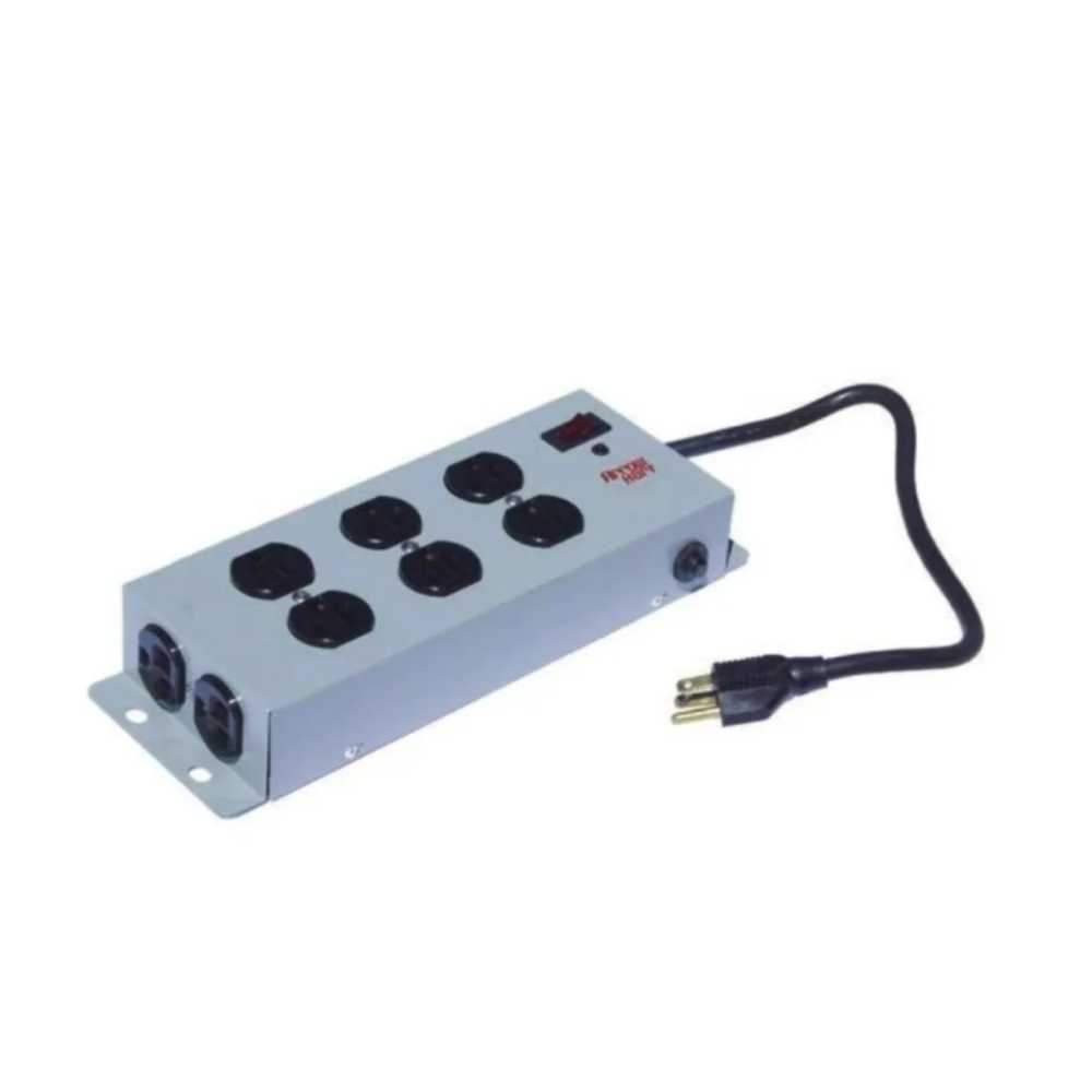 SUPRESOR PICOS 8 OUTLETS INDUSTRIAL GRIS