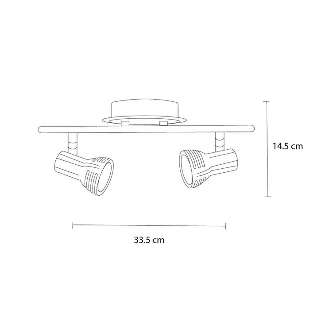 LUMINARIA METALICA SATIN DIRIGIBLE P/2 FOCOS GU10 MEDIO GIRO