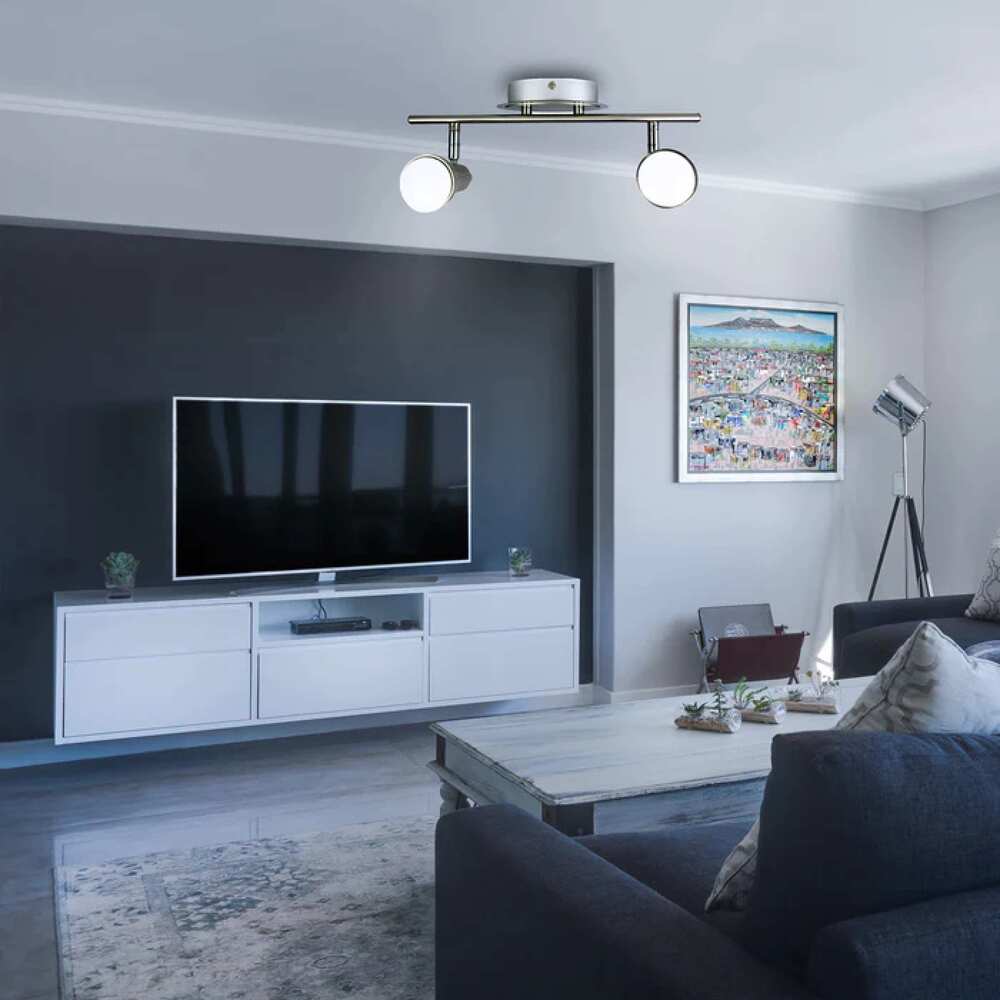 LUMINARIA METALICA SATIN DIRIGIBLE P/2 FOCOS GU10 MEDIO GIRO