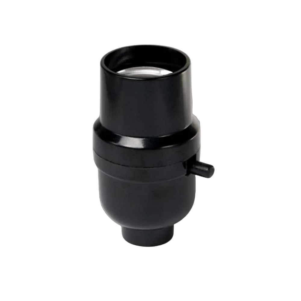 PORTALAMPARA CON APAGADOR DE PASO PARA NIPLE E26 250V 660W NEGRO