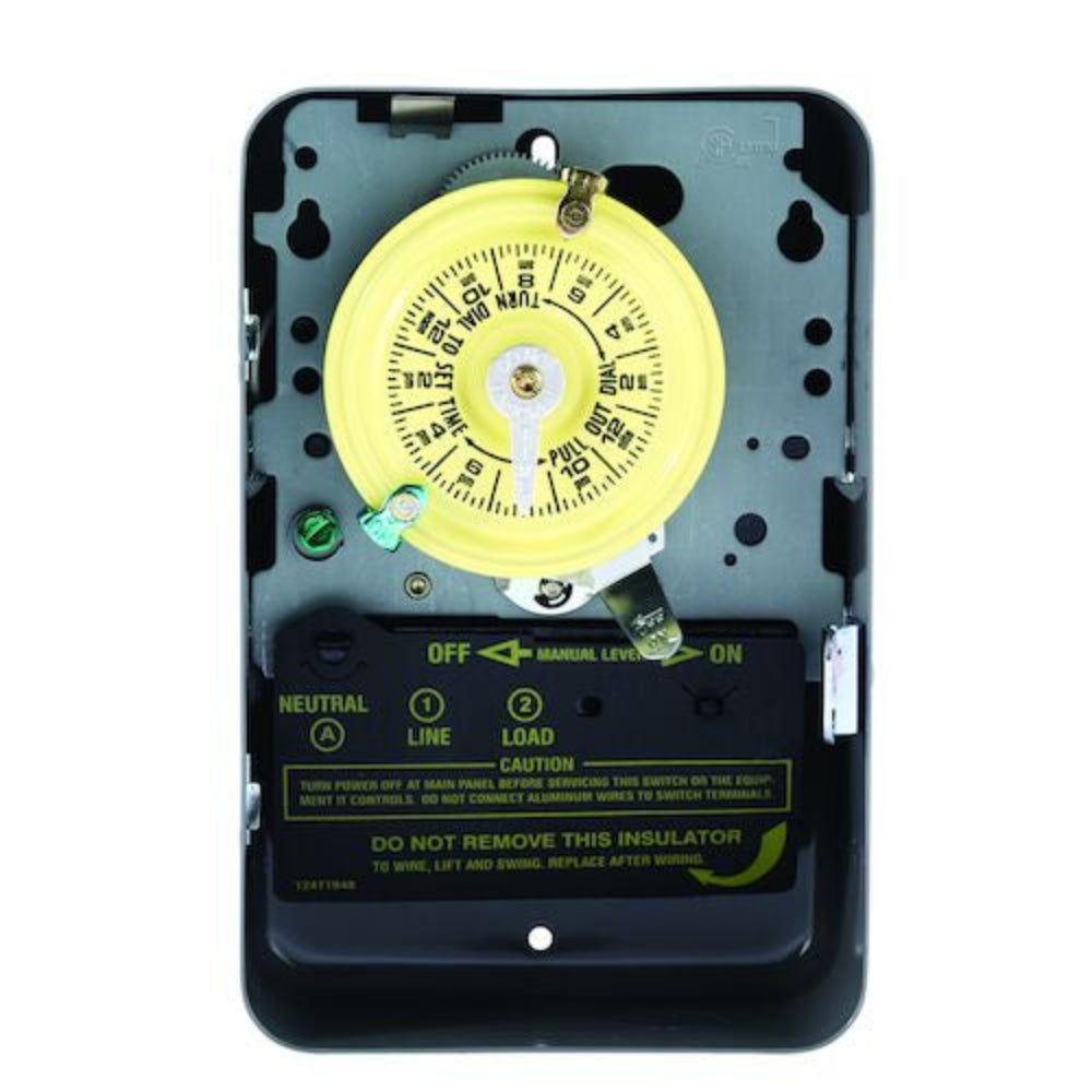 TEMPORIZADOR MECANICO 24HRS. 120VCA. INTERVALO DE 1HR. SPST CON CAJA METALICA PARA INTERIOR INTERMATIC