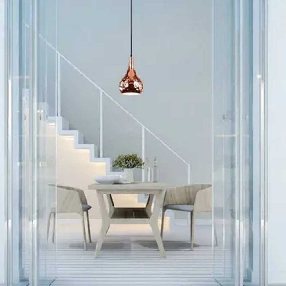 CANDIL LED CAMPANA DE CRISTAL OCRE 12W CON CAMBIO EN LUZ CALIDA/BCA/INTERMEDIA IIDSA