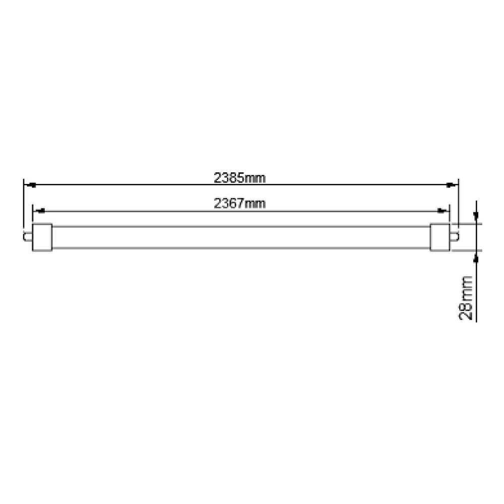 FOCO TUBO LED LITHIUM VIII ***TRANSPARENTE *** TECNOLITE 36W LUZ DE DÍA BASE FA8 *** OFRECER DLT-TU36W-TR ***